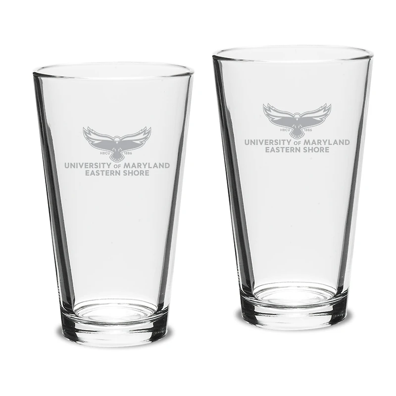 Maryland Eastern Shore Hawks Team Design Two-Piece 16oz. Classic Pub Glass Set