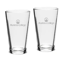 Marietta College Pioneers Team Design Two-Piece 16oz. Classic Pub Glass Set