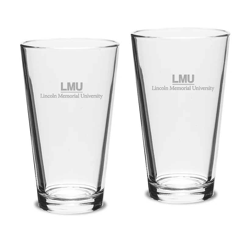Lincoln Memorial Railsplitters Team Design Two-Piece 16oz. Classic Pub Glass Set