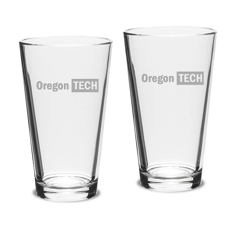 Oregon Tech Hustlin' Owls Team Design Two-Piece 16oz. Classic Pub Glass Set