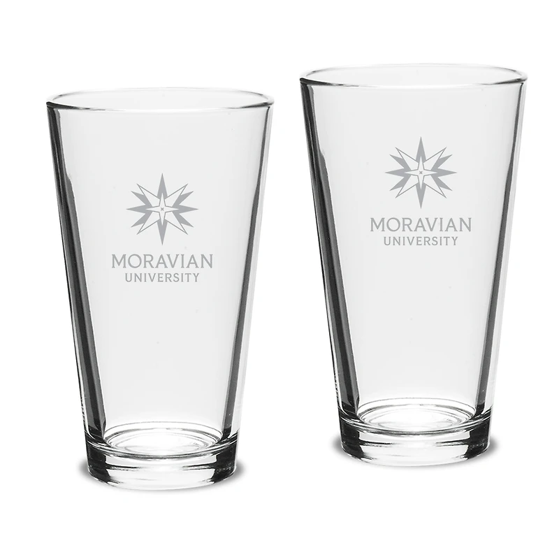 Moravian Greyhounds Team Design Two-Piece 16oz. Classic Pub Glass Set