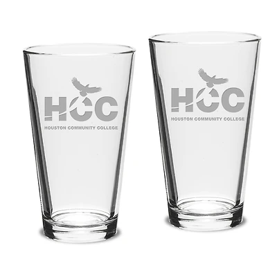 Houston Community College Team Design Two-Piece 16oz. Classic Pub Glass Set