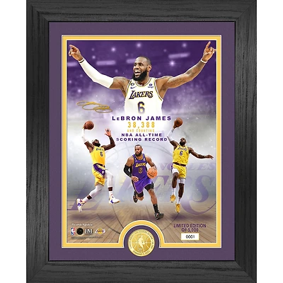 Highland Mint LeBron James Los Angeles Lakers 13'' x 16'' NBA Legends All-Time Scoring Record Bronze Coin Photo Mint
