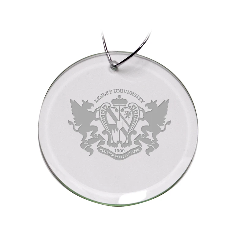 Lesley Lynx Primary Logo 3'' Round Glass Ornament