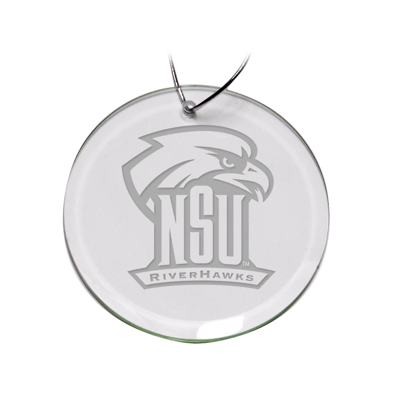 Northeastern State Riverhawks Primary Logo 3'' Round Glass Ornament