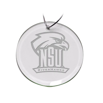 Northeastern State Riverhawks Primary Logo 3'' Round Glass Ornament