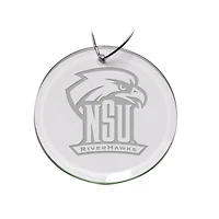 Northeastern State Riverhawks Primary Logo 3'' Round Glass Ornament