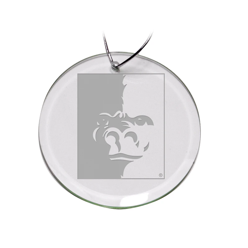 Pittsburg State Gorillas Primary Logo 3'' Round Glass Ornament