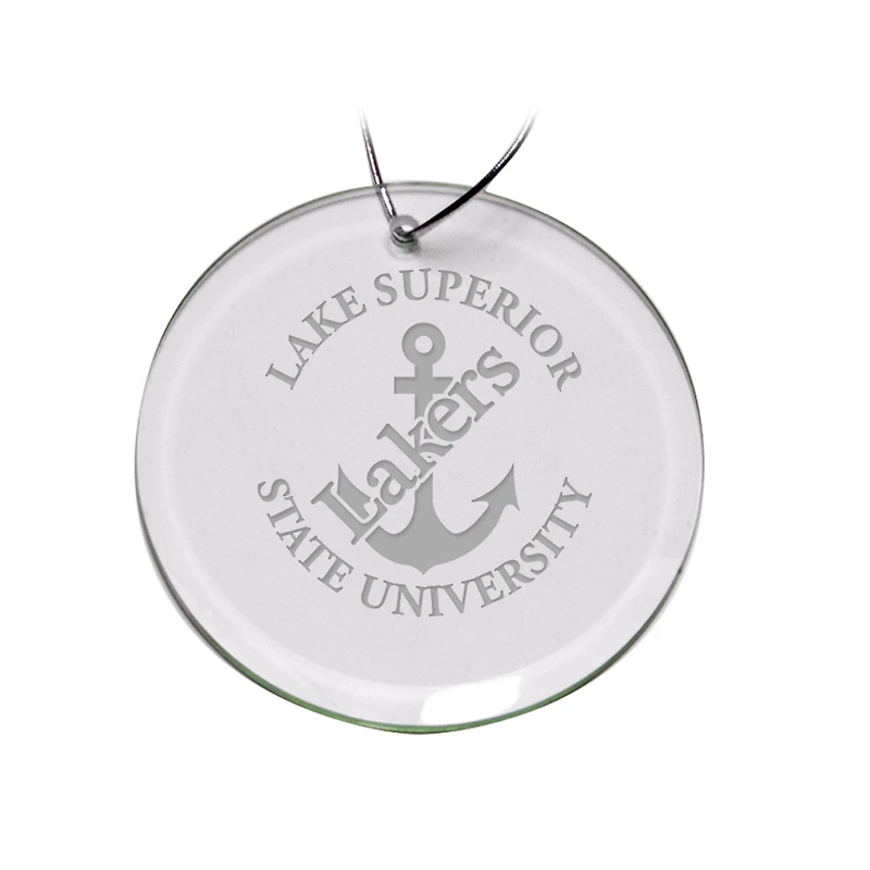 Lake Superior State Lakers Primary Logo 3'' Round Glass Ornament