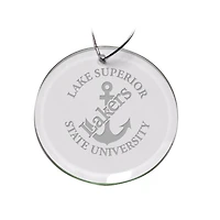 Lake Superior State Lakers Primary Logo 3'' Round Glass Ornament