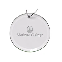 Marietta College Pioneers Primary Logo 3'' Round Glass Ornament