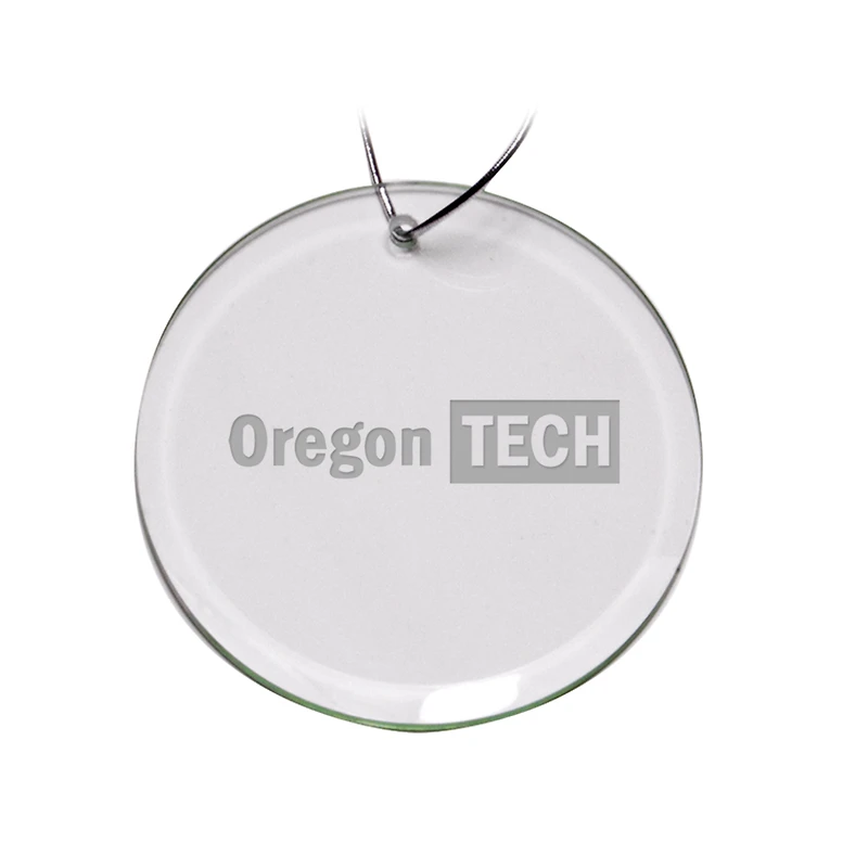 Oregon Tech Hustlin' Owls Primary Logo 3'' Round Glass Ornament