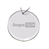 Oregon Tech Hustlin' Owls Primary Logo 3'' Round Glass Ornament