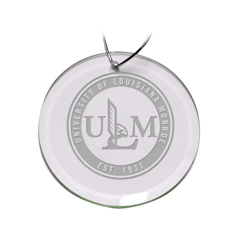 ULM Warhawks Primary Logo 3'' Round Glass Ornament