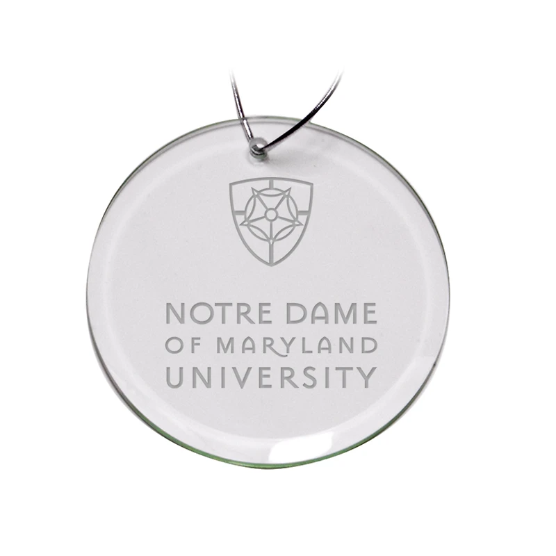 Notre Dame of Maryland Gators Primary Logo 3'' Round Glass Ornament