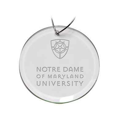 Notre Dame of Maryland Gators Primary Logo 3'' Round Glass Ornament