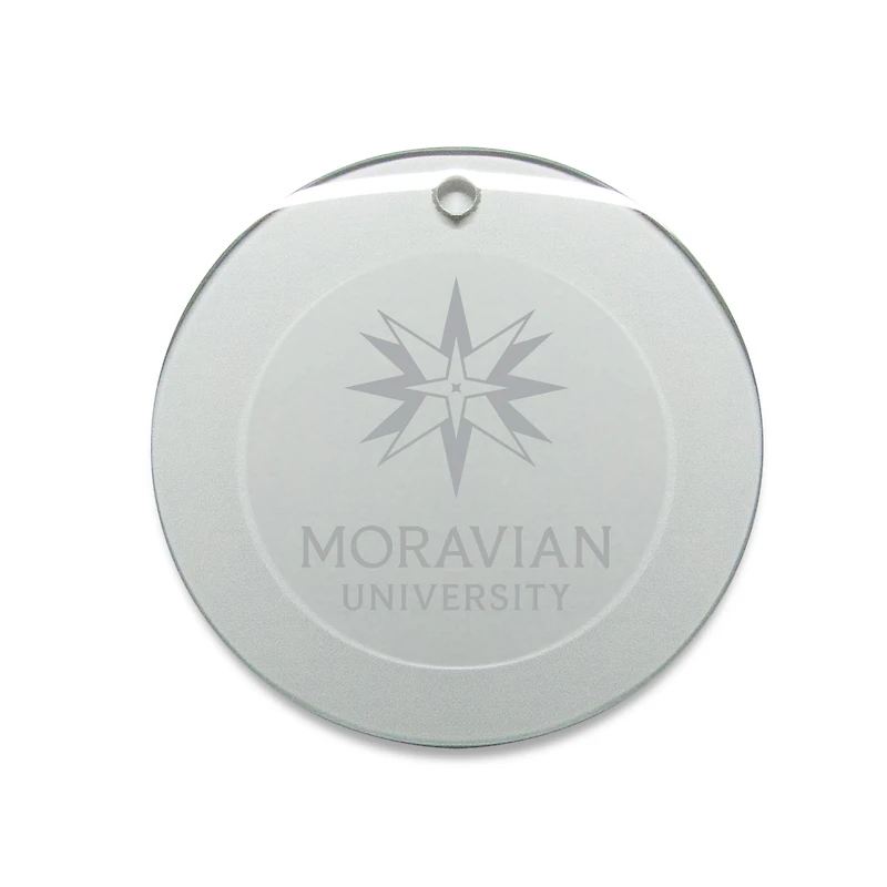 Moravian Greyhounds Primary Logo 3'' Round Glass Ornament