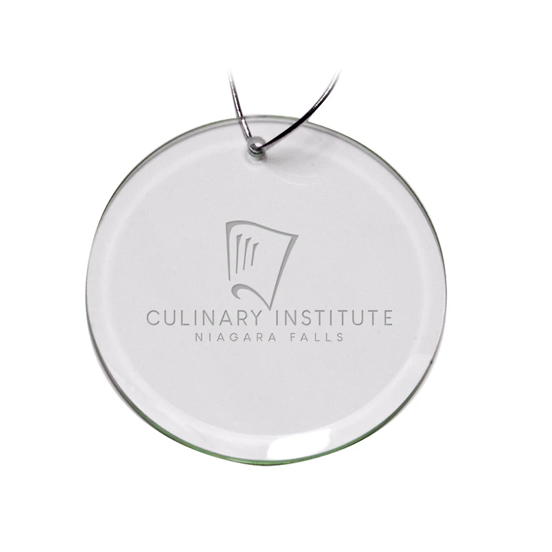 Niagara Falls Culinary Institute Primary Logo 3'' Round Glass Ornament