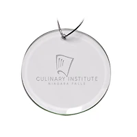 Niagara Falls Culinary Institute Primary Logo 3'' Round Glass Ornament