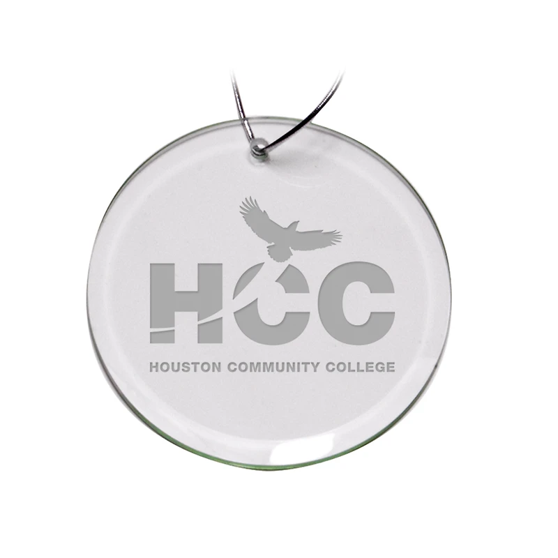 Houston Community College Primary Logo 3'' Round Glass Ornament