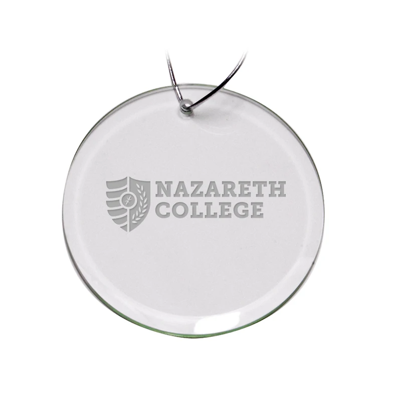 Nazareth College Golden Flyers Primary Logo 3'' Round Glass Ornament