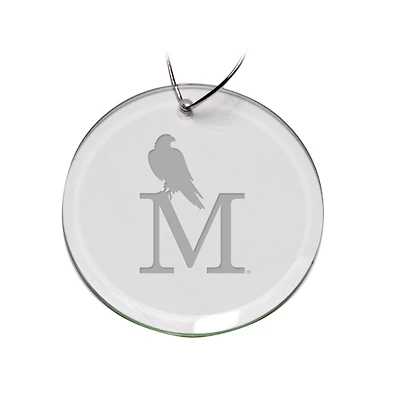 Montevallo Falcons Primary Logo 3'' Round Glass Ornament