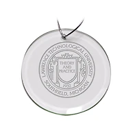 Lawrence Technological University Blue Devils Primary Logo 3'' Round Glass Ornament