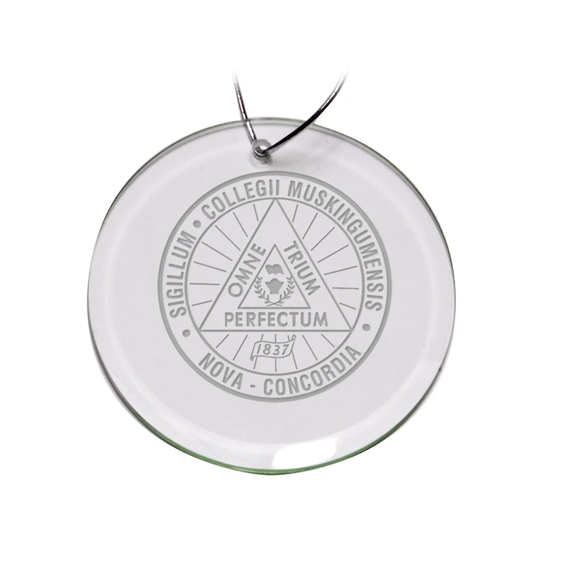 Muskingum Muskies Team Logo 3'' Round Glass Ornament