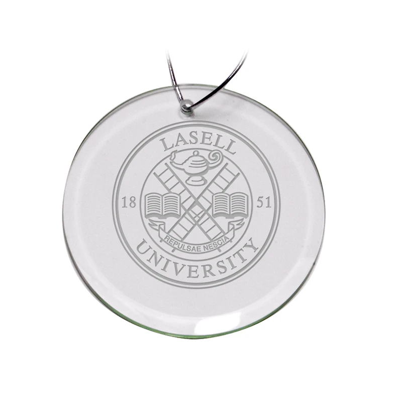 Lasell Lasers Primary Logo 3'' Round Glass Ornament