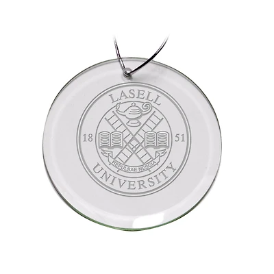 Lasell Lasers Primary Logo 3'' Round Glass Ornament