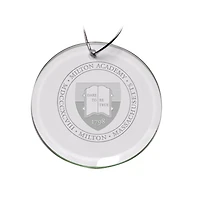 Milton Academy Mustangs Primary Logo 3'' Round Glass Ornament