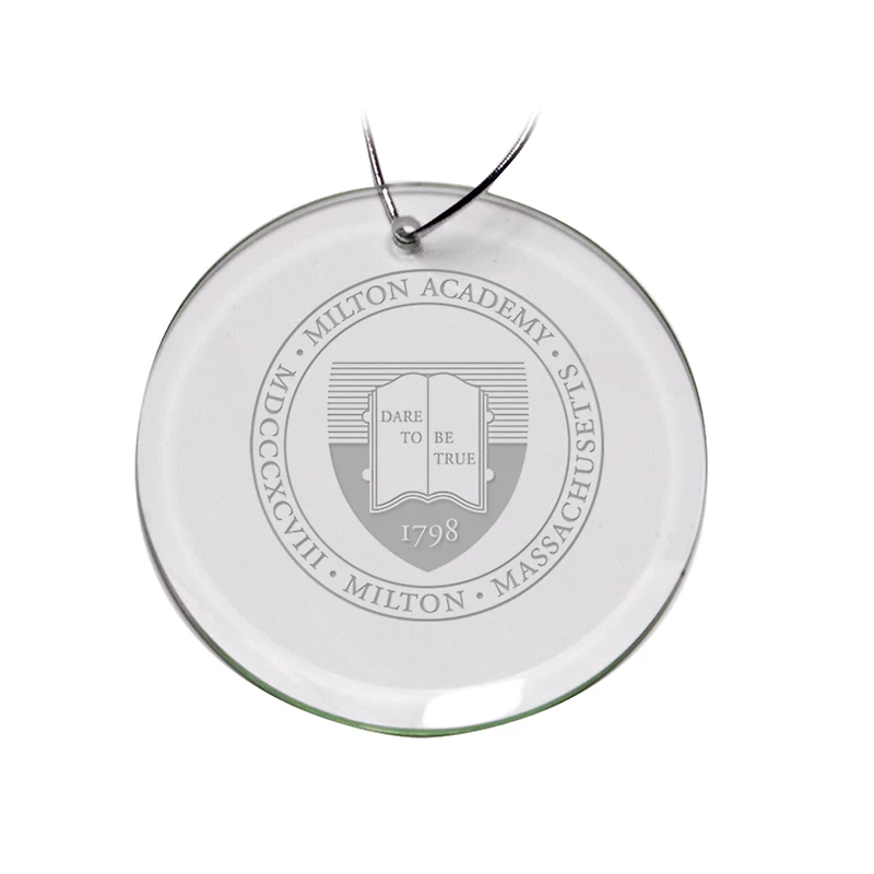 Milton Academy Mustangs Primary Logo 3'' Round Glass Ornament