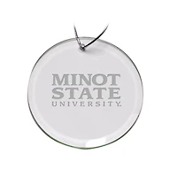 Minot State Beavers Primary Logo 3'' Round Glass Ornament