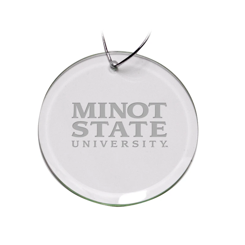 Minot State Beavers Primary Logo 3'' Round Glass Ornament