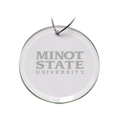 Minot State Beavers Primary Logo 3'' Round Glass Ornament