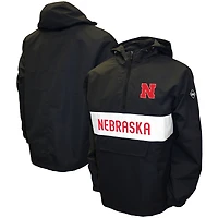 Men's Franchise Club Black Nebraska Huskers Alpha Anorak Half-Zip Jacket