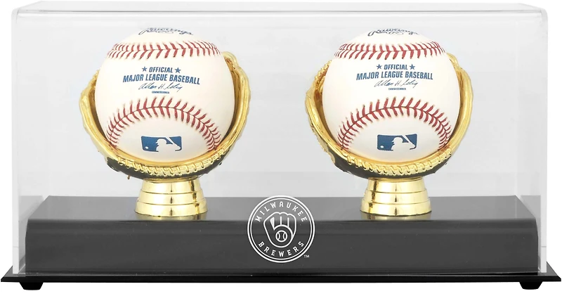 Milwaukee Brewers Gold Glove Double Baseball 2020-Present Logo Display Case