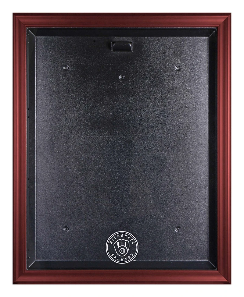 Milwaukee Brewers Mahogany Framed 2020-Present Logo Jersey Display Case