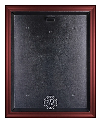 Milwaukee Brewers Mahogany Framed 2020-Present Logo Jersey Display Case