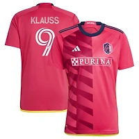 Men's adidas João Klauss Red St. Louis City SC 2023 CITY Kit Replica Jersey