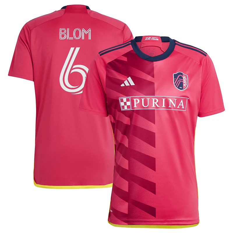 Men's adidas Njabulo Blom Red St. Louis City SC 2023 CITY Kit Replica Jersey