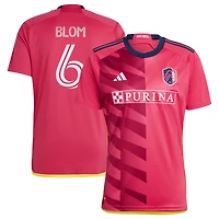 Men's adidas Njabulo Blom Red St. Louis City SC 2023 CITY Kit Replica Jersey