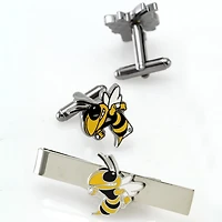 Georgia Tech Yellow Jackets Silvertone Team Logo Tie Clip & Cufflinks Set