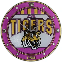 LSU Tigers 12'' Art-Glass Wall Clock