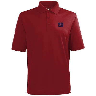 Antigua New York Giants Pique Xtra-Lite Polo - Red