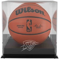 Oklahoma City Thunder Black Base Team Logo Basketball Display Case with Mirrored Back