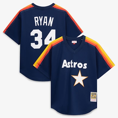 Men's Mitchell & Ness Nolan Ryan Navy Houston Astros Authentic Batting Practice Jersey