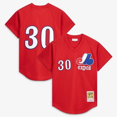 Men's Mitchell & Ness Tim Raines Scarlet Montreal Expos Authentic Batting Practice Jersey