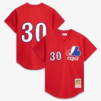 Men's Mitchell & Ness Tim Raines Scarlet Montreal Expos Authentic Batting Practice Jersey