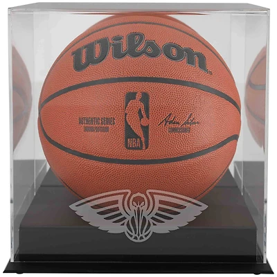 New Orleans Pelicans Black Base Logo Basketball Display Case with Mirror Back